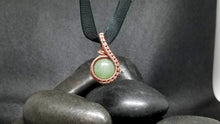 Load image into Gallery viewer, Pendant Copper Wirewoven Green Adventurine Bead