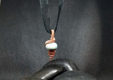 Load image into Gallery viewer, Copper Weave Penant with Fire Agate Bead