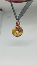 Load image into Gallery viewer, Pendant copper wire woven picture Jasper donut bead
