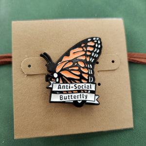 Enamel Pin "Anti-Social Butterfly"