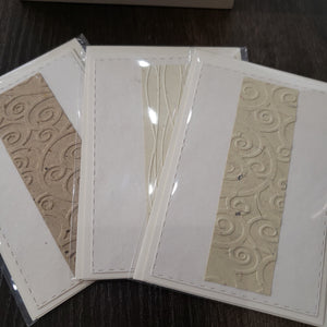Handmade Card Embossed Band cream card and envope