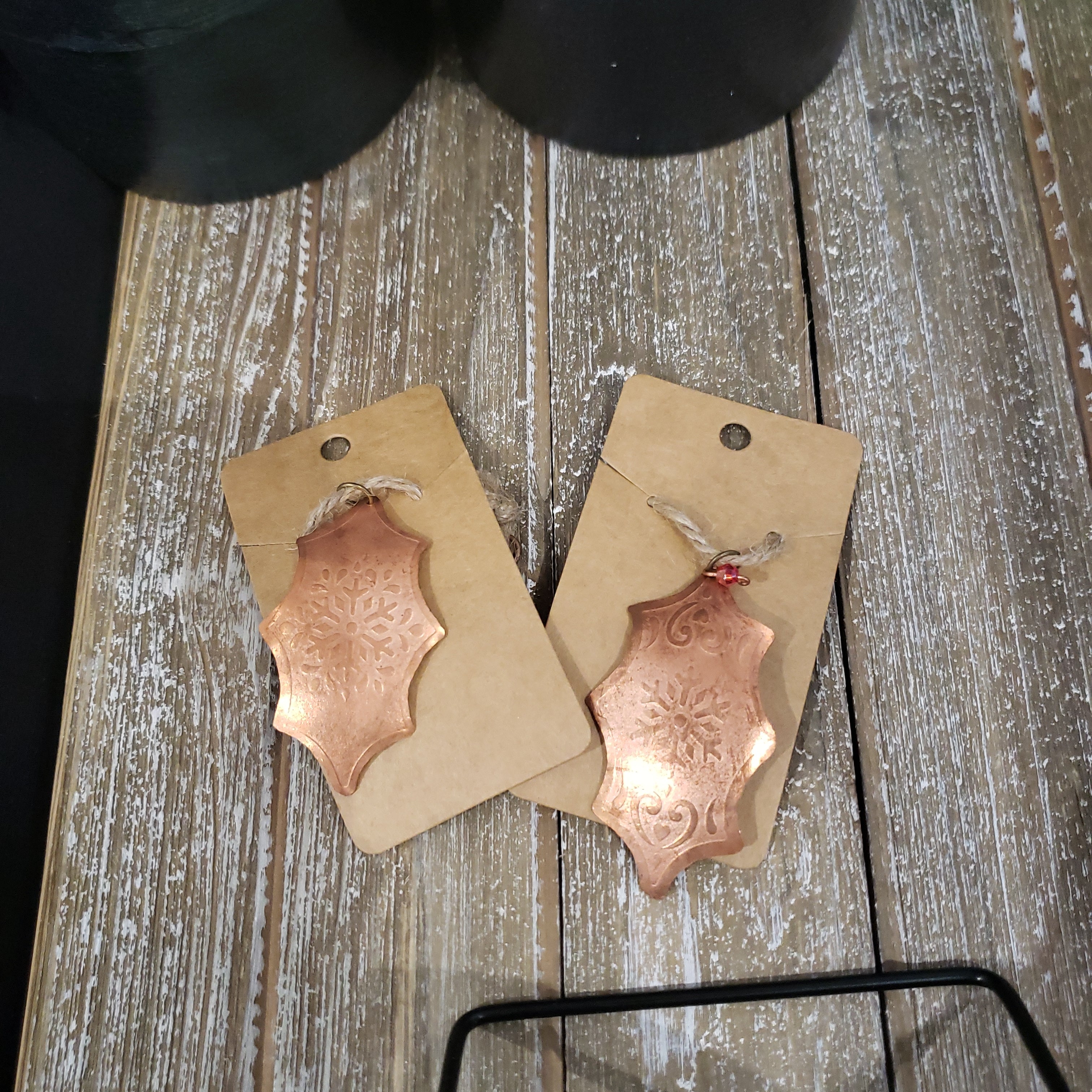 Copper  Holly Ornament Handmade