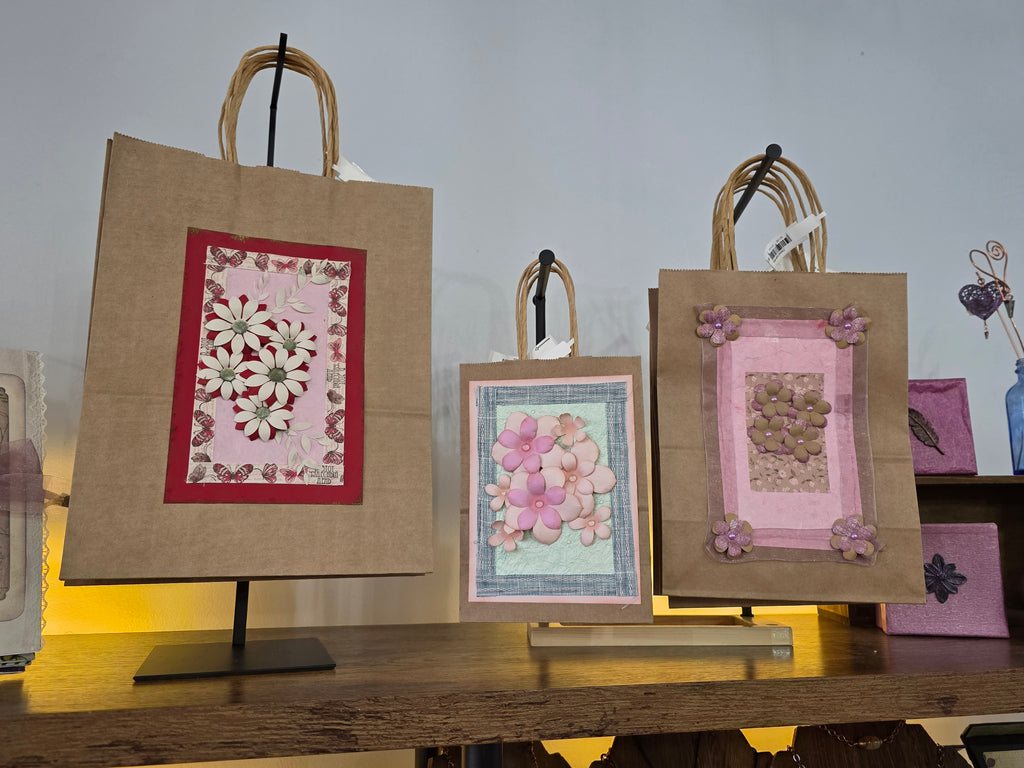 Handcrafted Floral Gift Bag Large 10x13"