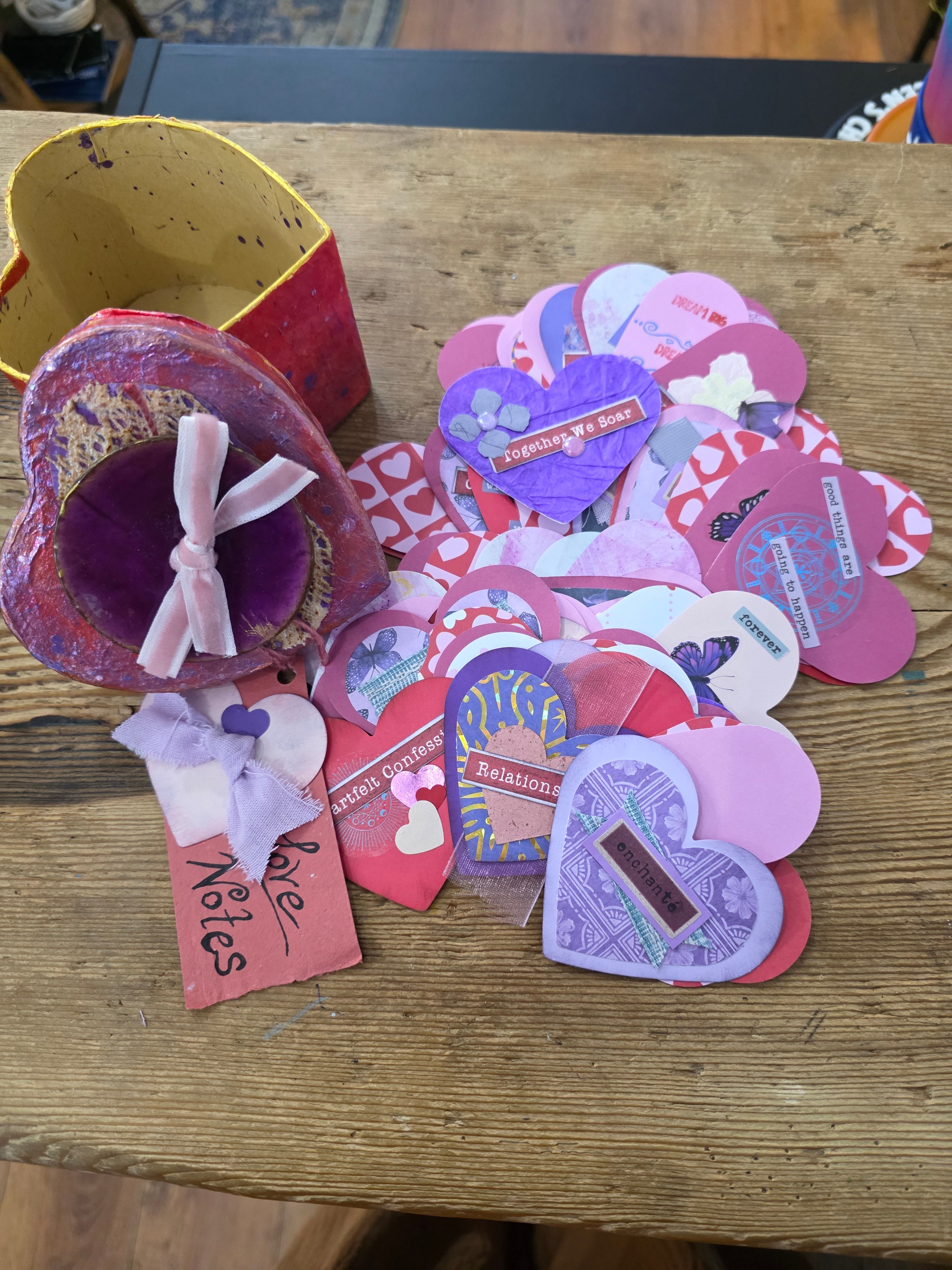 "Love Notes" Art Box with note papers