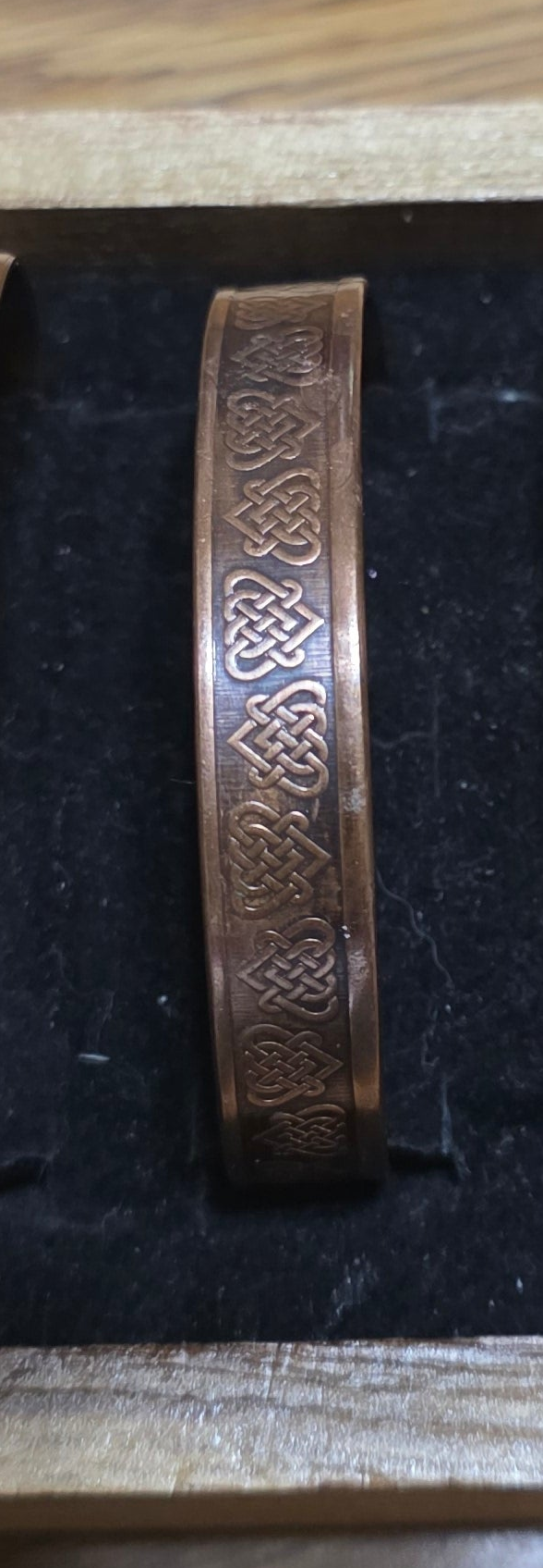 Celtic Copper Cuff with love knot. Lonebirchcreative.com
