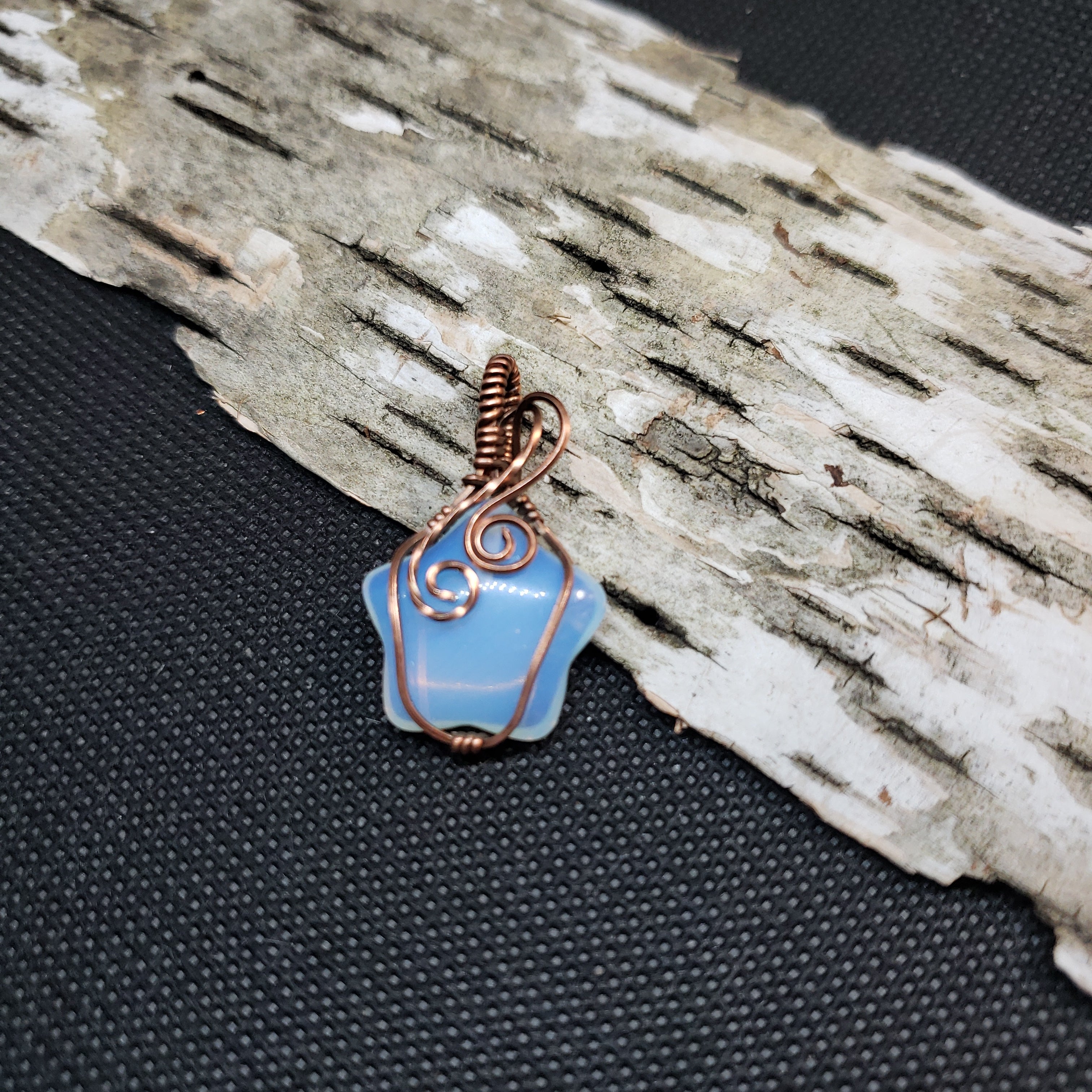 Copper Pendant Wrap Adventurine Star