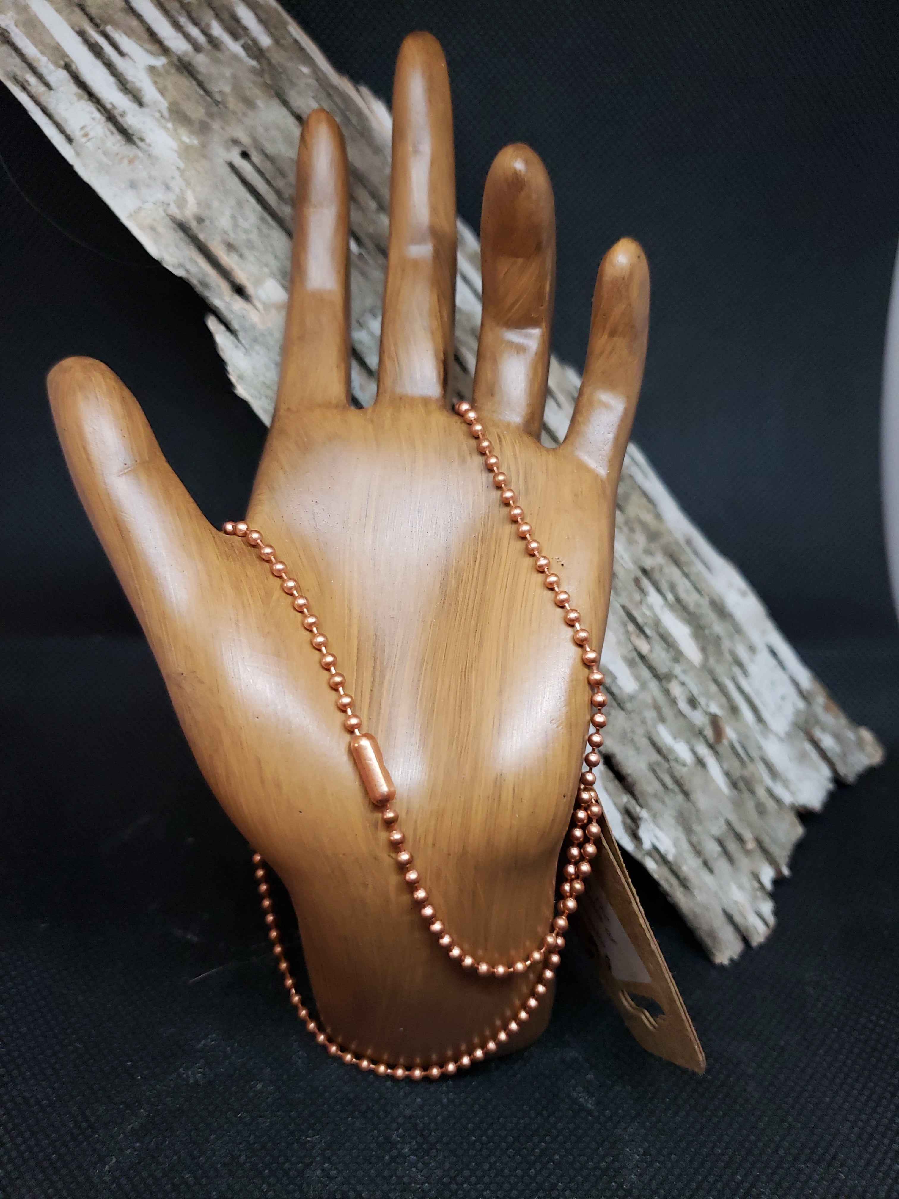 Copper Necklace 2mm Ball Chain with  Connector