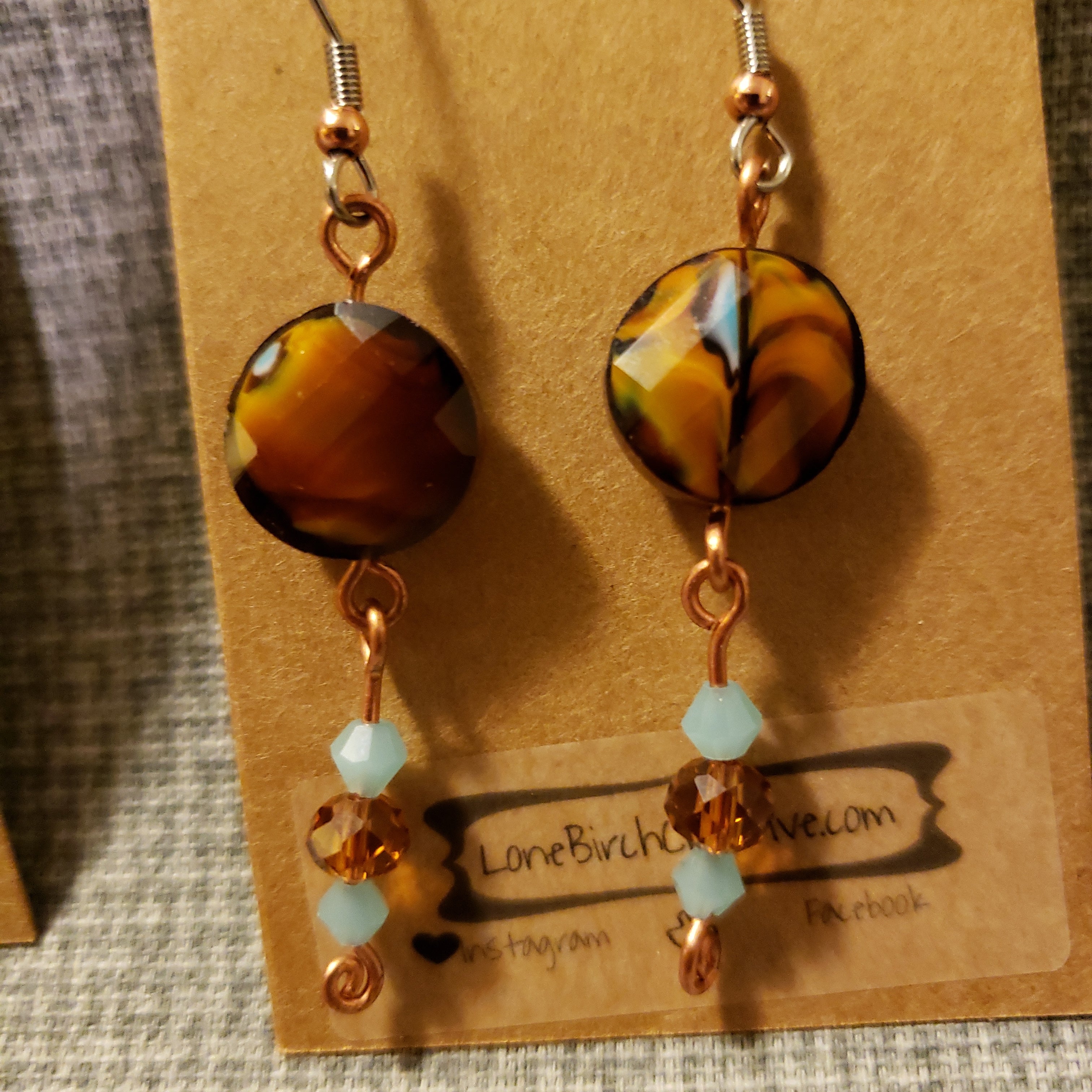 Rose Cut Crystal Coin Earrings
