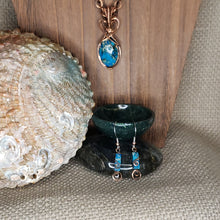 Load image into Gallery viewer, Blue Green Sea Sediment Jasper Copper Wire Wrap and Link Necklace
