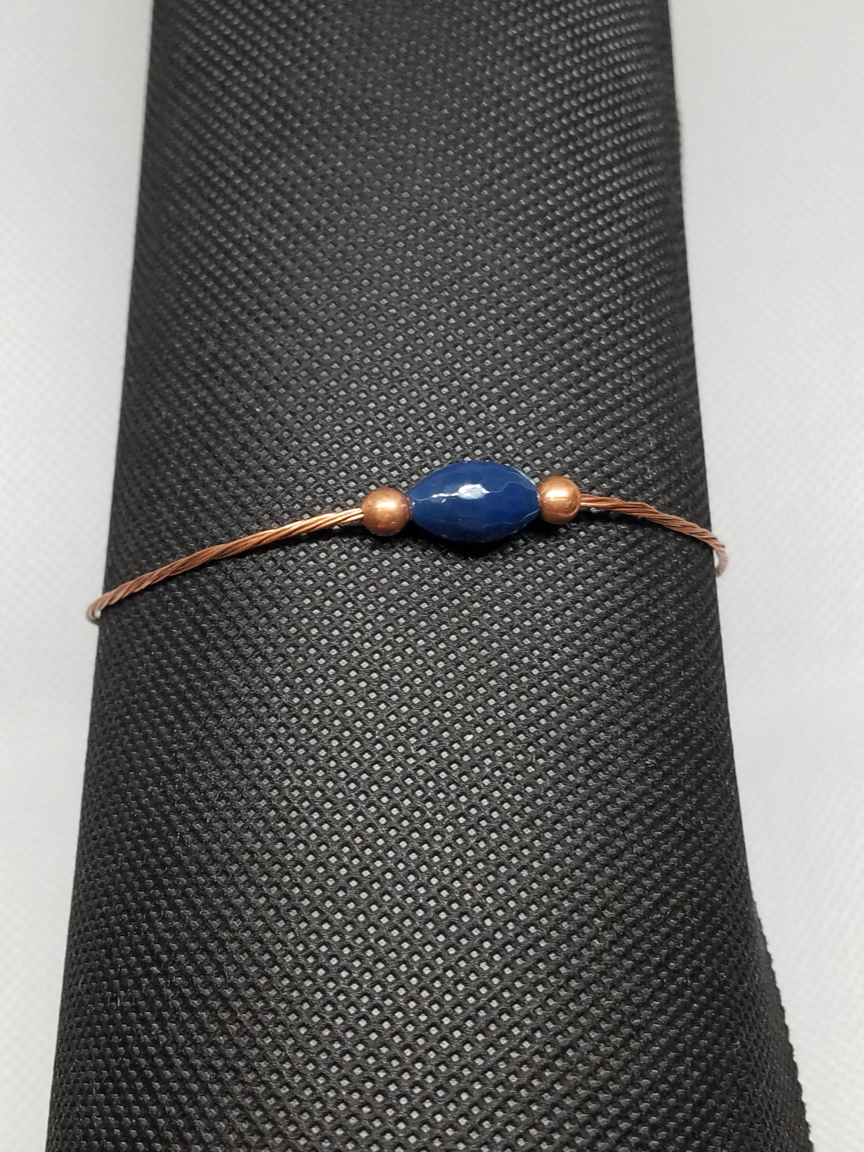 Reclaimed Copper Cable Bracelet with Accent Bead