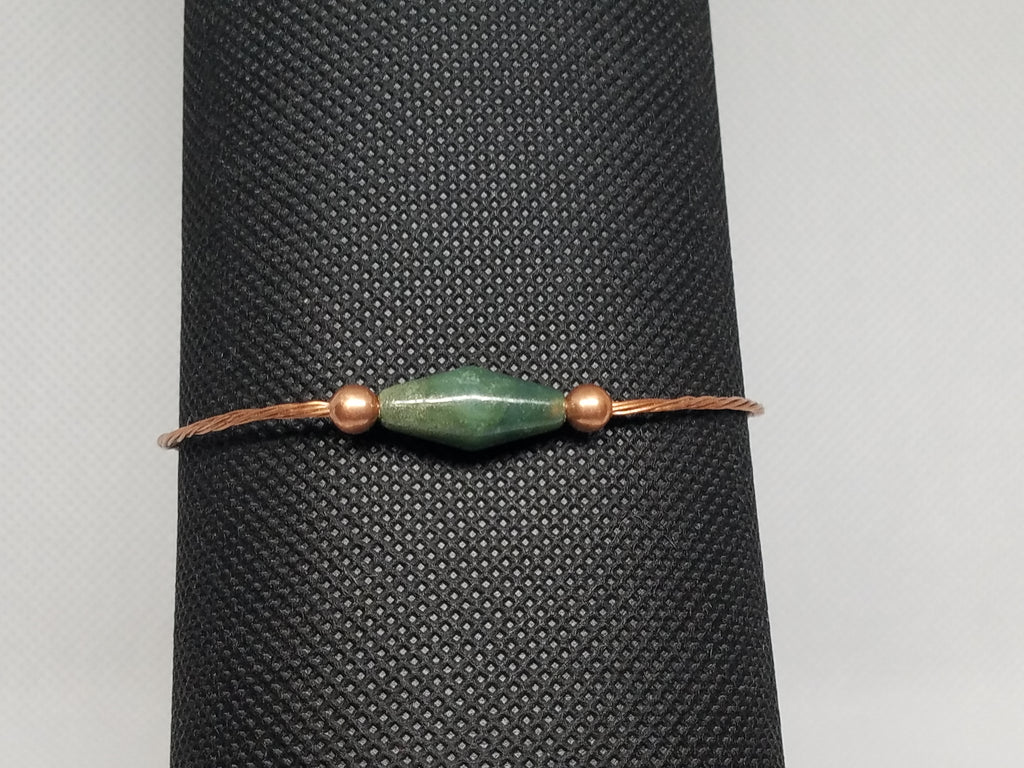 Reclaimed Copper Cable Bracelet with Accent Bead