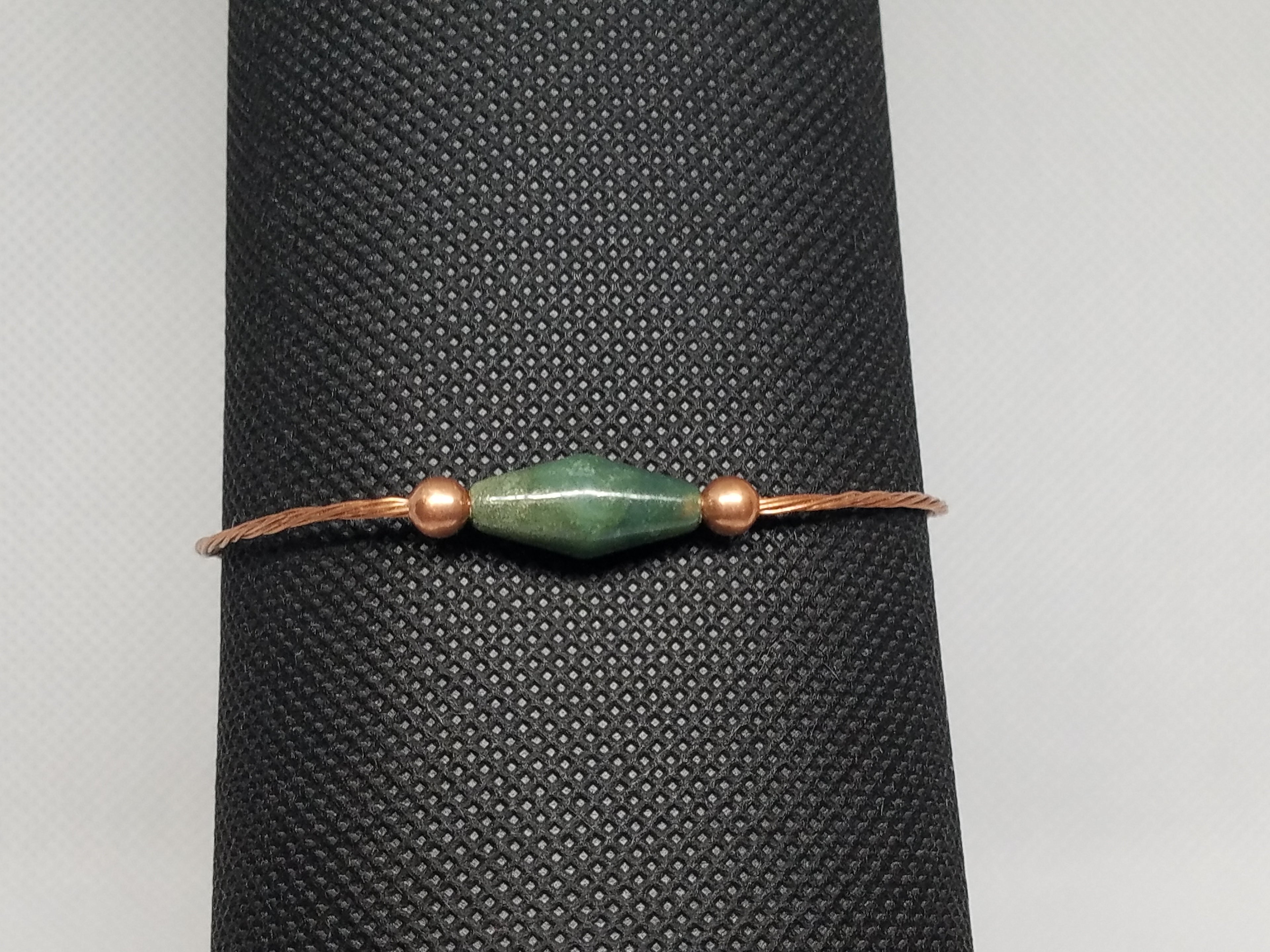 Reclaimed Copper Cable Bracelet with Accent Bead
