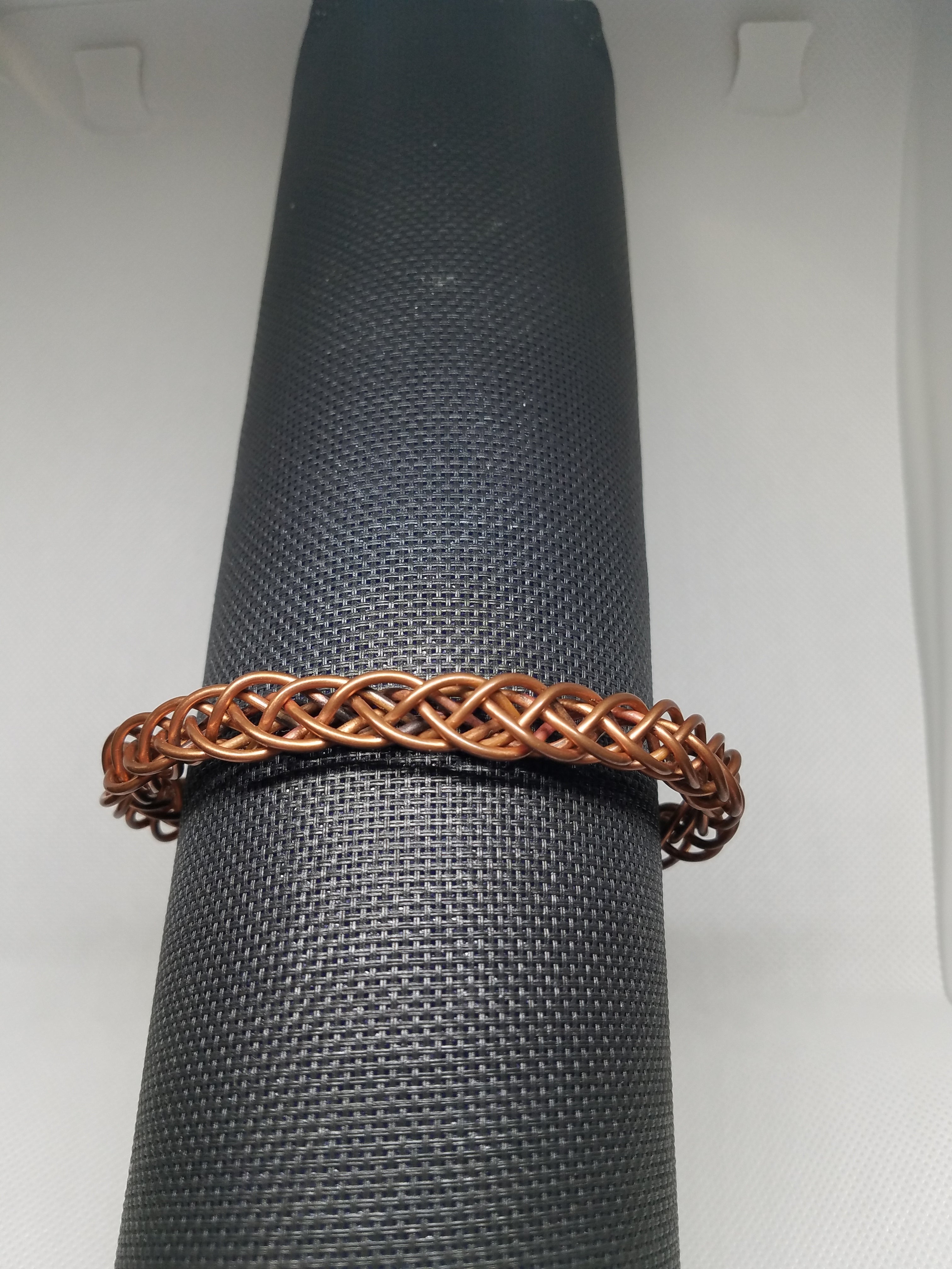 Unisex Copper Box Braid Cuff bracelet