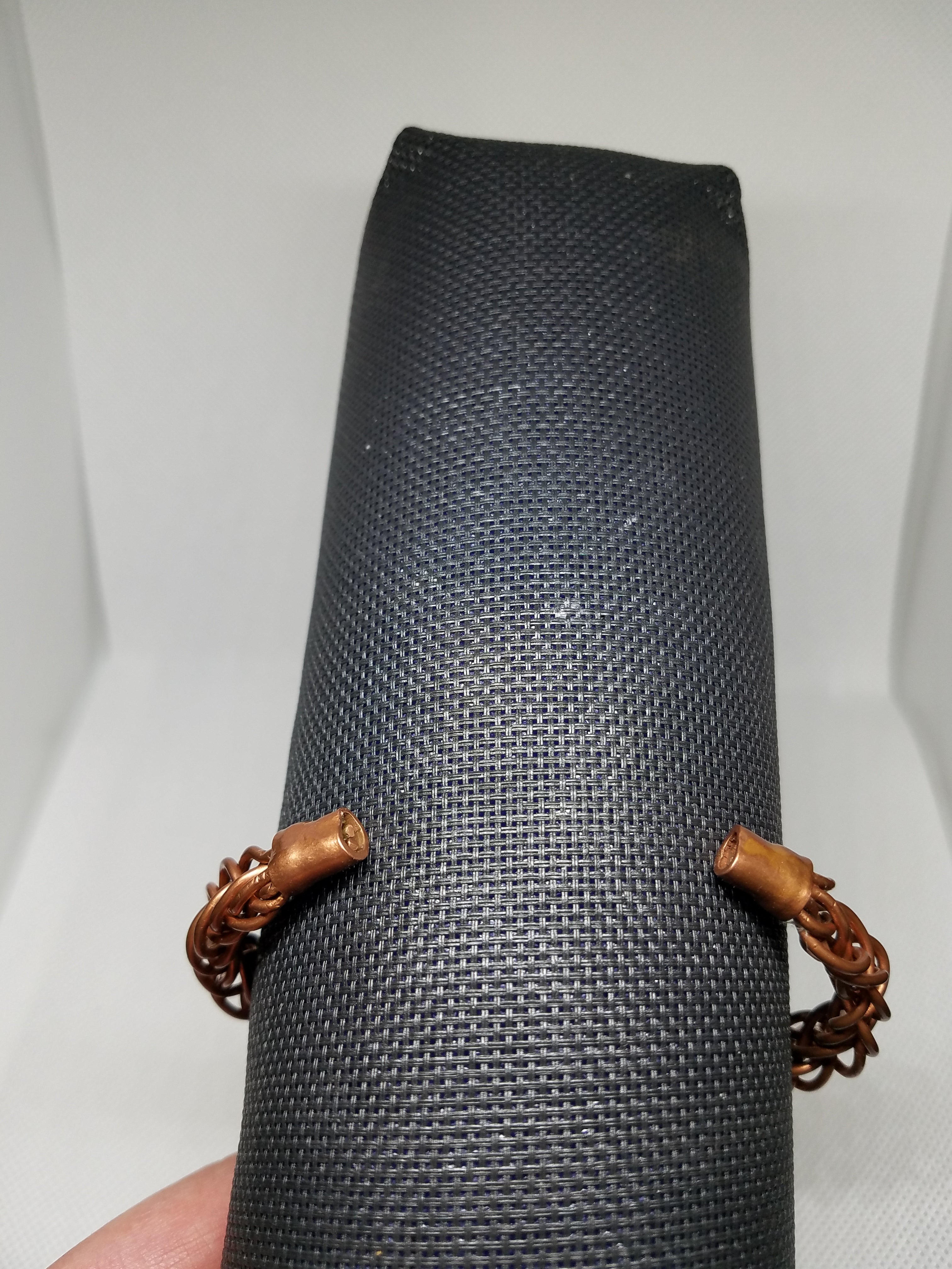 Unisex Copper Box Braid Cuff bracelet