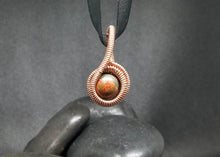 Load image into Gallery viewer, Pendant Copper Wire Wrap Picasso Stone Bead