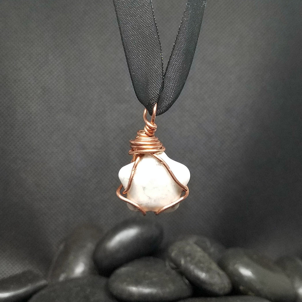 Pendant Copper Wrap Howlite Star