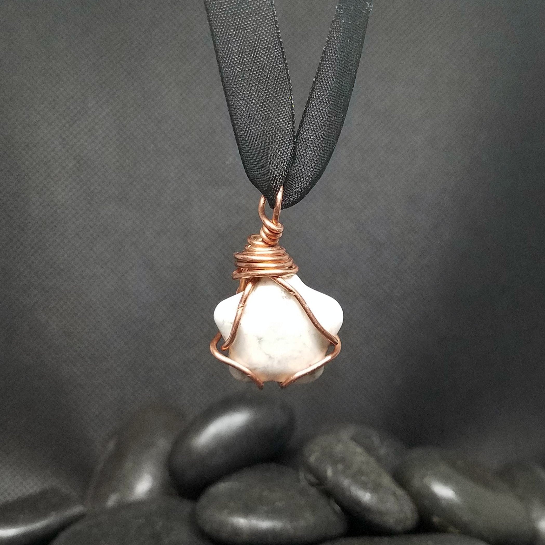 Pendant Copper Wrap Howlite Star