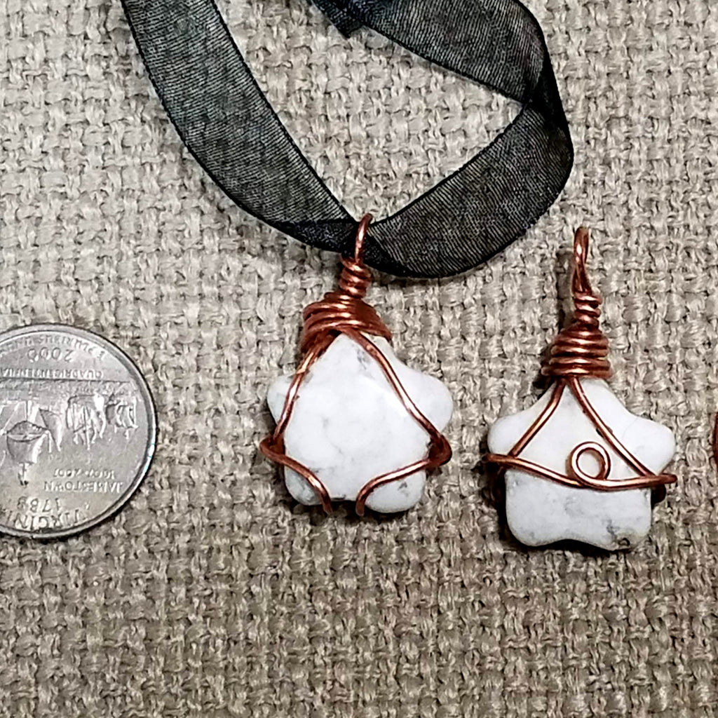 Pendant Copper Wrap Howlite Star