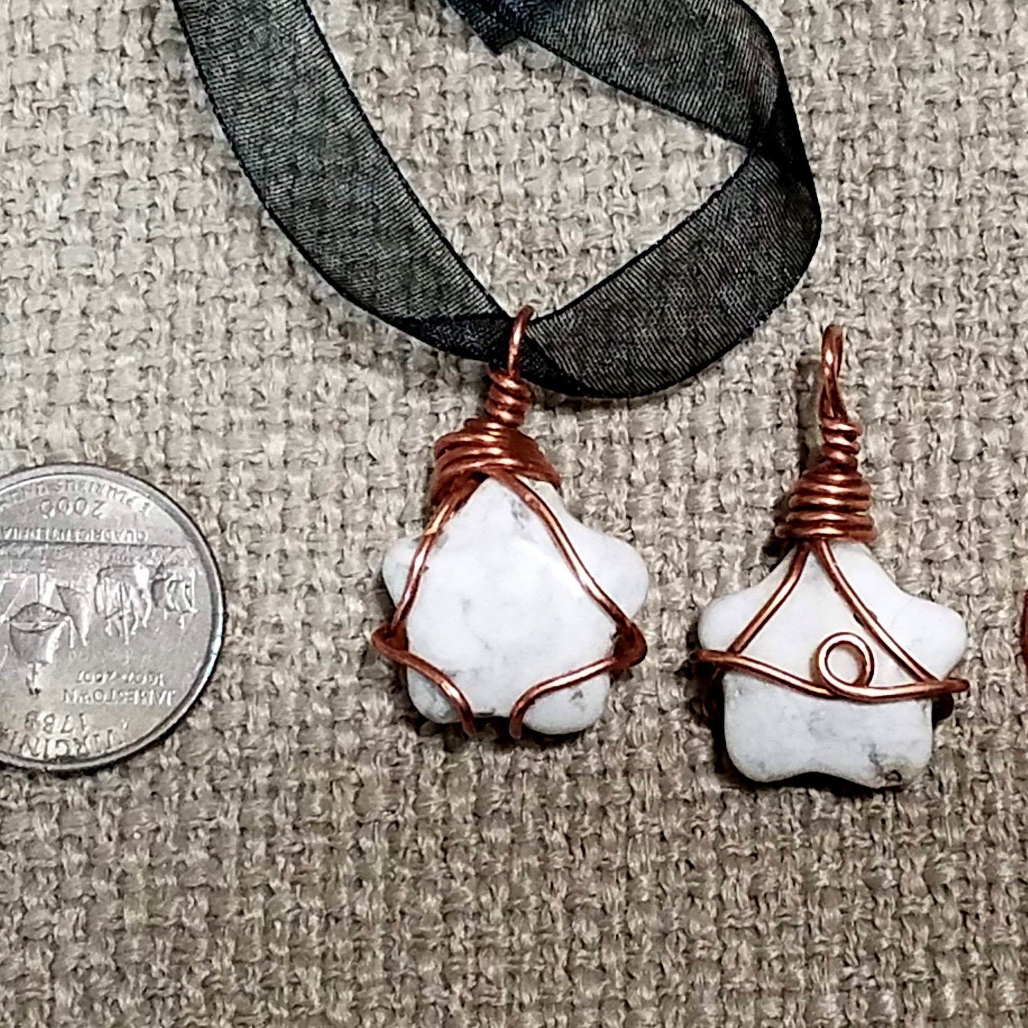 Pendant Copper Wrap Howlite Star