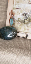 Load image into Gallery viewer, Copper Wrap Labradorite Pendant Heart Bale