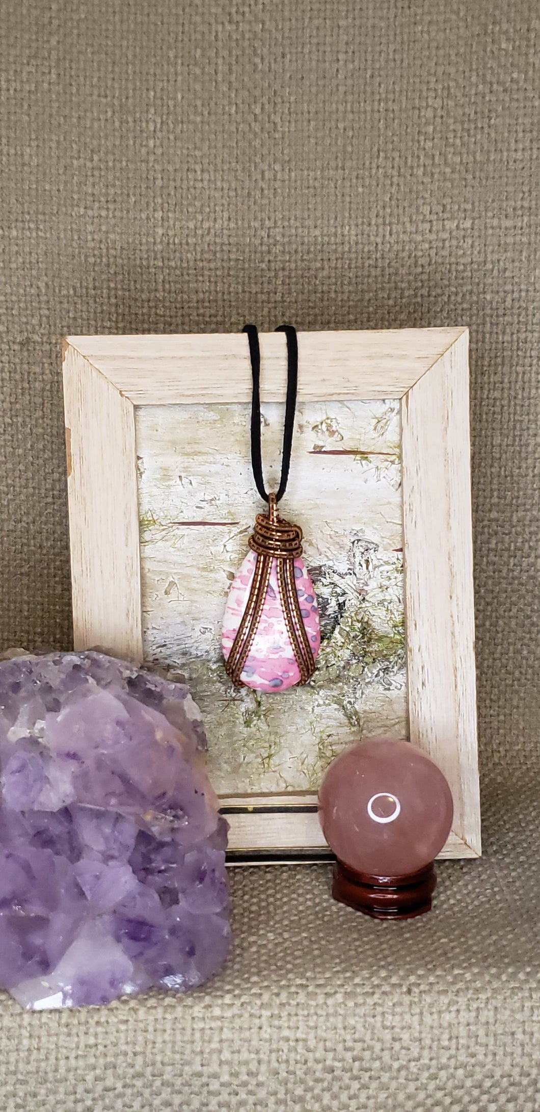 Reclaimed Copper Pendant with  Mystery Stone