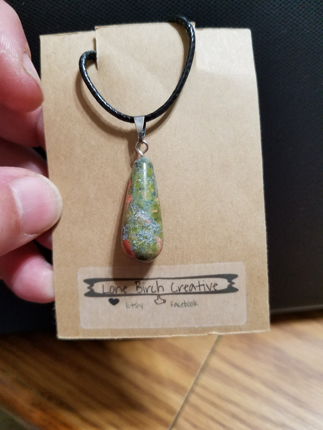 Gem Stone Pendant w cord