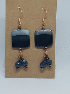 Square shell bead earring