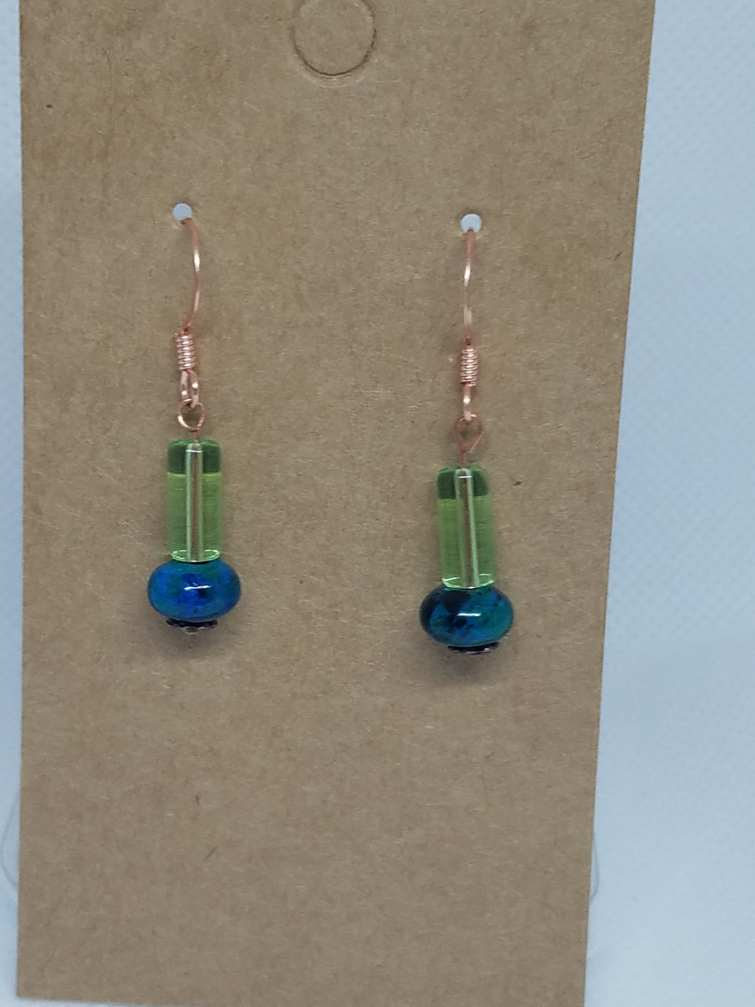 Green Glass info chrysocolla earrings